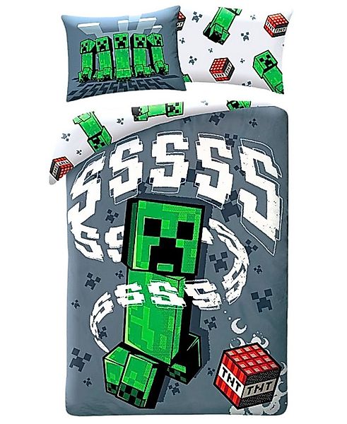 Minecraft Bettwäsche Creeper & TNT, Baumwolle, 2 teilig, Jungen Wendebettwä günstig online kaufen