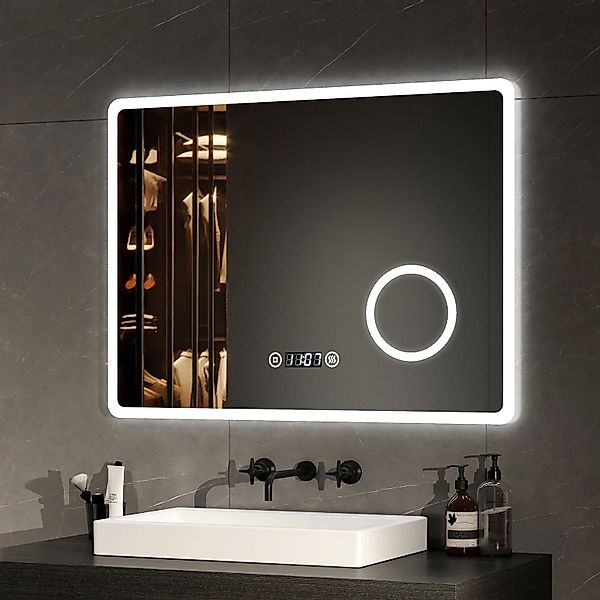 EMKE Badspiegel mit Beleuchtung LED Wandspiegel günstig online kaufen