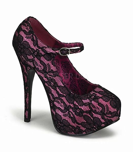 Maryjane Pumps TEEZE-07L - Hot Pink/Schwarz (Schuhgröße: EUR 40) günstig online kaufen