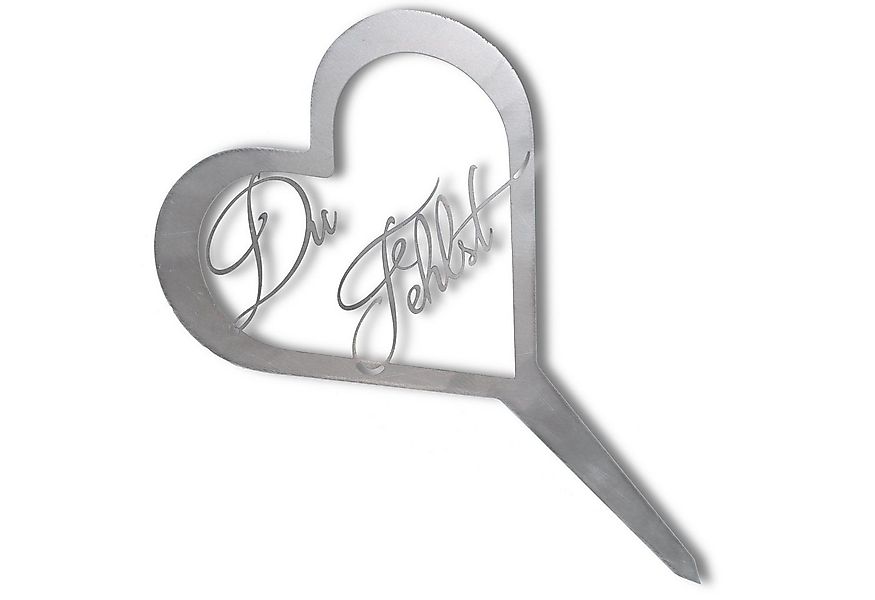 Rostikal Metallschild Grabschmuck Herz - Grab Deko mit Gravur Du Fehlst / U günstig online kaufen
