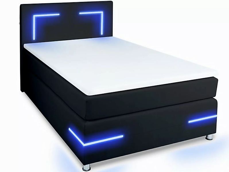 wonello Boxspringbett Lights 2.0, mit LED Beleuchtung und Topper, wahlweise günstig online kaufen