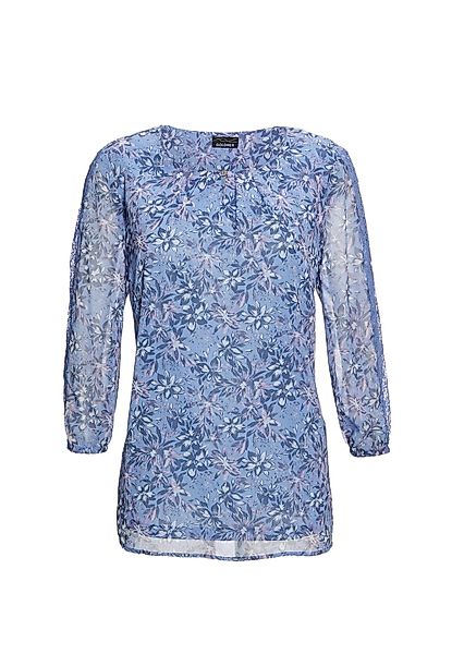GOLDNER Kurzarmbluse "Chiffonbluse mit farbbrillantem Druck" Ohne günstig online kaufen