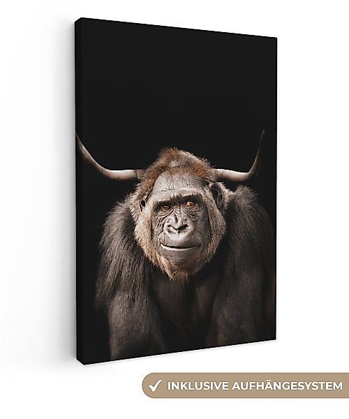 OneMillionCanvasses® Leinwandbild Gorilla - Schwarz - günstig online kaufen