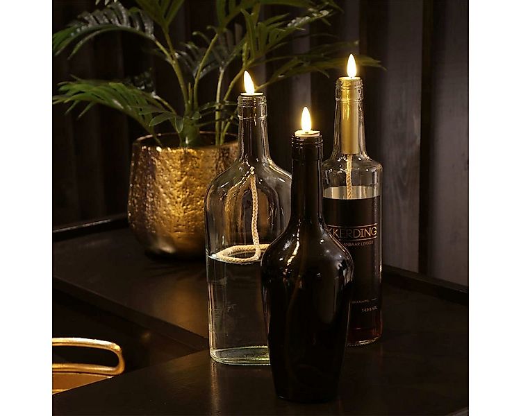 Countryfield LED-Kerze (1-tlg), Flaschenkorken Öllampen-Effekt schwarz 32cm günstig online kaufen