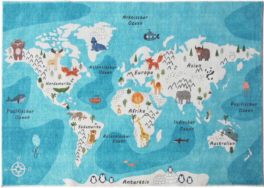 my home Kinderteppich Weltkarte, rechteckig, Höhe: günstig online kaufen
