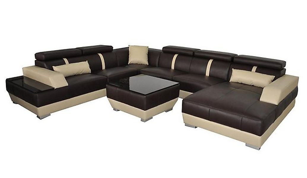 Xlmoebel Sofa Neues modernes Ledersofa Wohnlandschaft Ecksofa U-Form mit, H günstig online kaufen