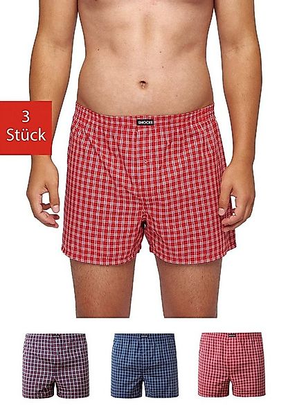 SNOCKS Weiter Boxer American Boxershorts Woven (3-St) aus 100% Bio-Baumwoll günstig online kaufen