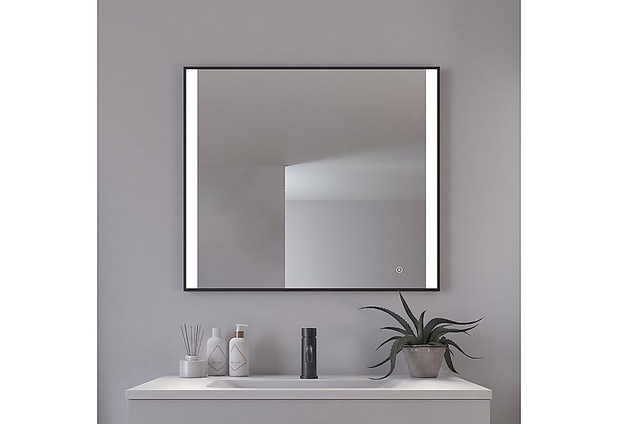 Loevschall Badspiegel Libra Quadratisch, Badzimmerspiegel mit LED Beleuchtu günstig online kaufen