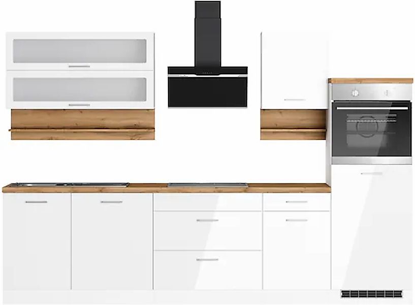 KOCHSTATION Küchenzeile »KS-Milan«, 300 cm breit, robuste Metallauszüge, vi günstig online kaufen