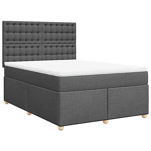 vidaXL Boxspringbett mit Matratze Dunkelgrau 160x200 cm Stoff 3291346 günstig online kaufen