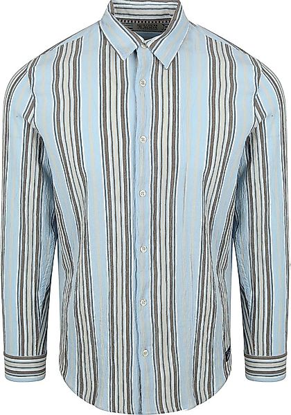 Scotch and Soda Hemd Crinkled Stripe Hellblau - Größe XXL günstig online kaufen