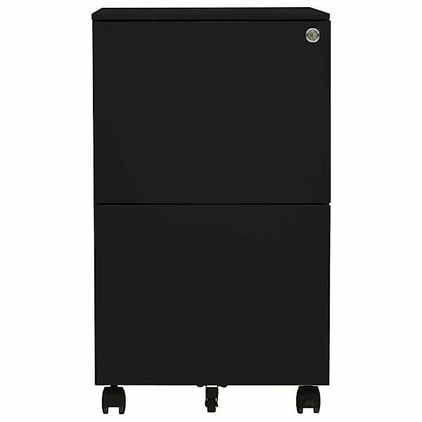 vidaXL Aktenschrank mit Rollen Schwarz 39x45x67 cm Stahl günstig online kaufen