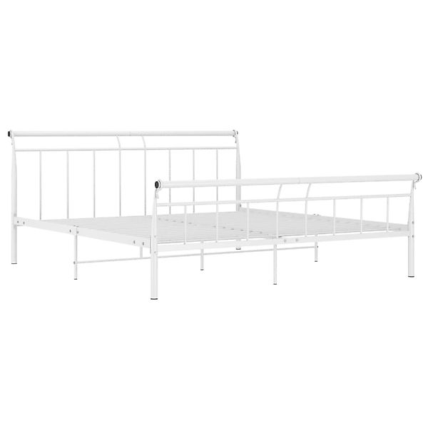 vidaXL Bettgestell Bettgestell Weiß Metall 180x200 cm Doppelbett Bett Bettr günstig online kaufen