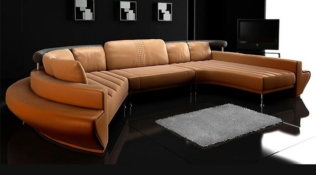 BULLHOFF Wohnlandschaft Ledersofa Designsofa U Wohnlandschaft Rund Couch XX günstig online kaufen