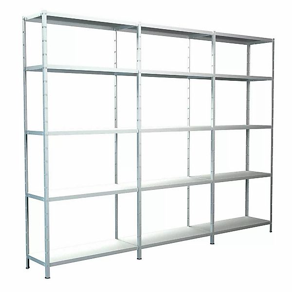Schulte Steck-Grund- und 2 x Anbauregale 200 cm x 280 cm x 35 cm Weiß günstig online kaufen