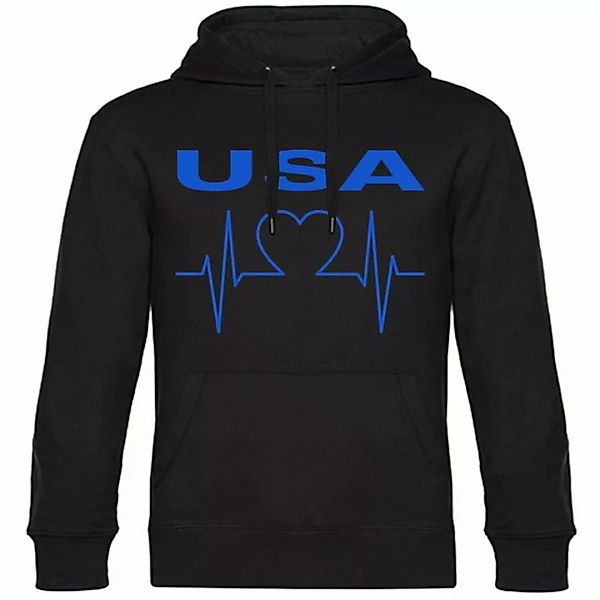 multifanshop Kapuzensweatshirt USA - Herzschlag - Pullover günstig online kaufen