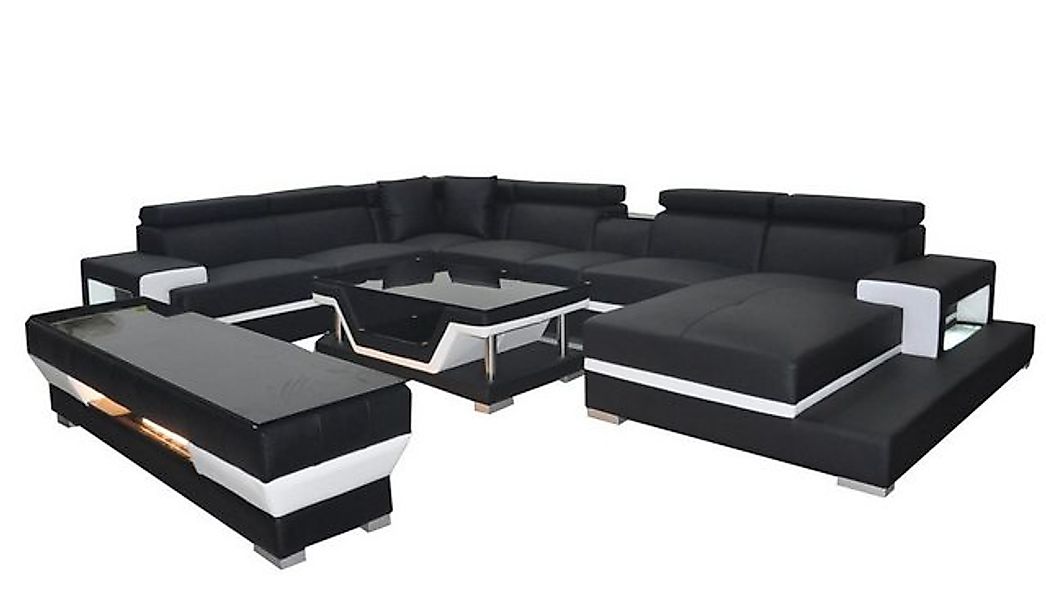 Xlmoebel Sofa Moderne Ledersitzgruppe für das Wohnzimmer mit Ecke und USB-A günstig online kaufen