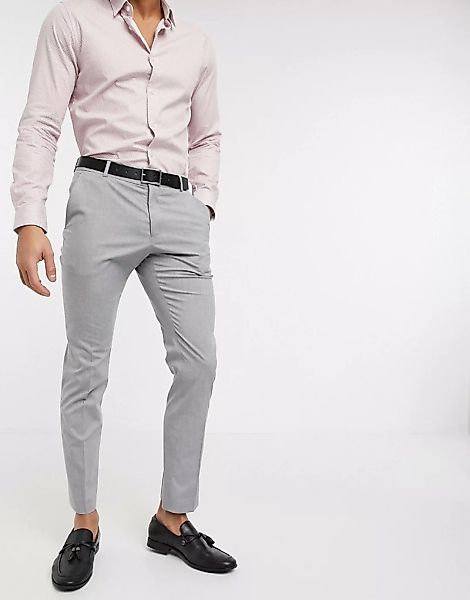 Selected Homme – Schmal geschnittene Anzughose mit Stretch in Hellgrau günstig online kaufen