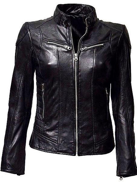 Zimmert Leather Lederjacke Frida washed Lammnappa Leder, Cognac, Schwarz, B günstig online kaufen