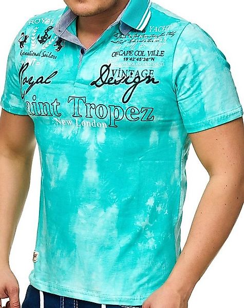 L.gonline Poloshirt Herren Polo Shirt Royal Design, Washed Shirt, Kurzarm H günstig online kaufen