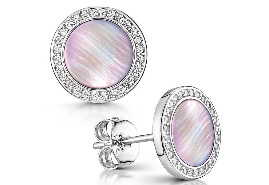 Materia Paar Ohrstecker Damen Perlmutt Rosa Zirkonia SO-394, 925 Sterling S günstig online kaufen