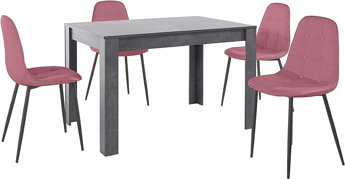 INOSIGN Essgruppe, (Set, 5 tlg.), mit Esstisch 120 cm breit günstig online kaufen