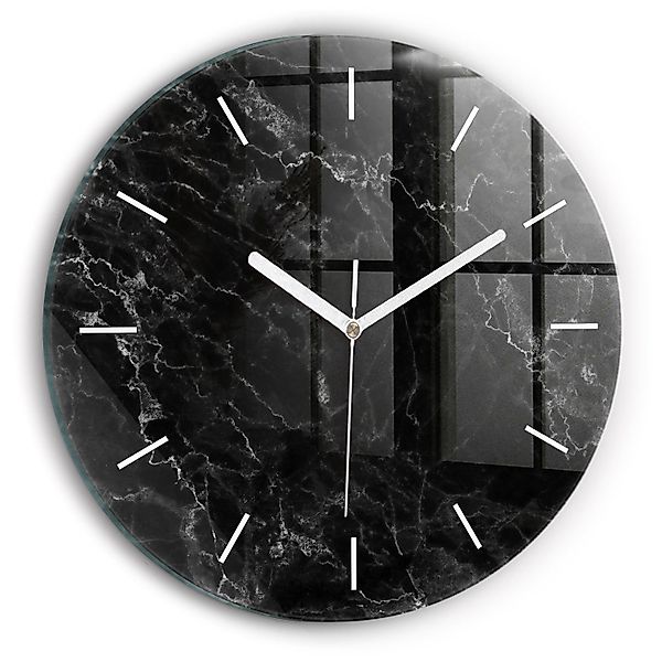 Tulup Wanduhr Elegante Glasuhr Dunkler Marmor günstig online kaufen