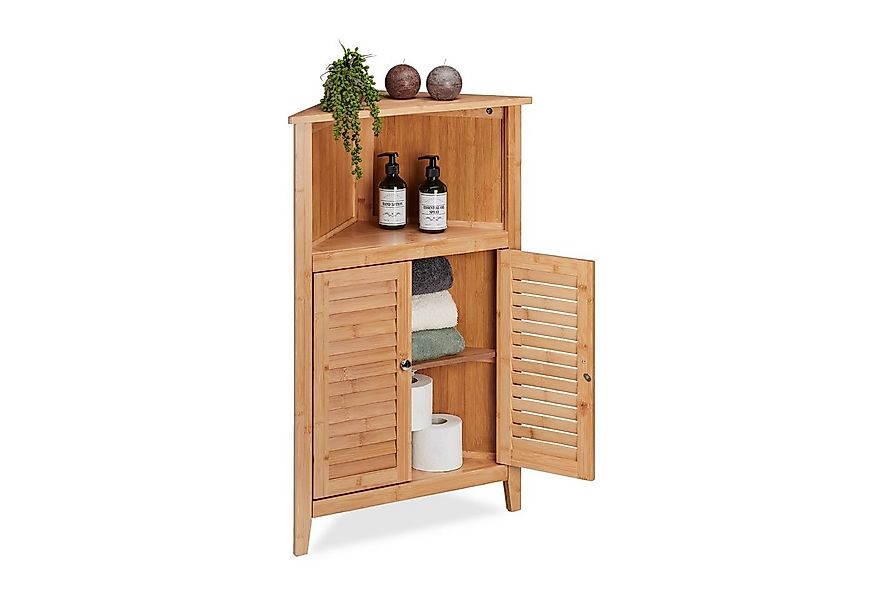 relaxdays Eckschrank aus Bambus günstig online kaufen