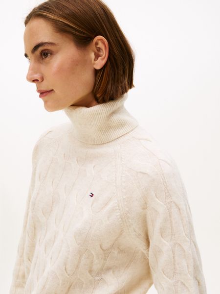 Tommy Hilfiger Rollkragenpullover SOFT WOOL CABLE günstig online kaufen