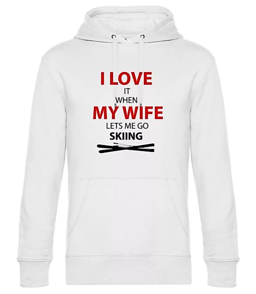 I Love Wife And Skiing · Unisex Premium Hoodie günstig online kaufen