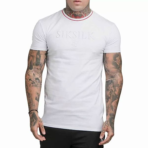 Siksilk Piping Embroidery Gym Kurzärmeliges T-shirt XL White günstig online kaufen