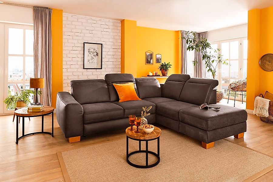 Home affaire Ecksofa »Dundee L-Form« wahlweise mit Kopfteilverstellung und günstig online kaufen