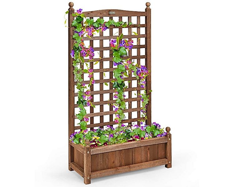 COSTWAY Blumenkasten, Pflanzkasten, Hochbeet mit Spalier, 64,5x28x120 cm günstig online kaufen