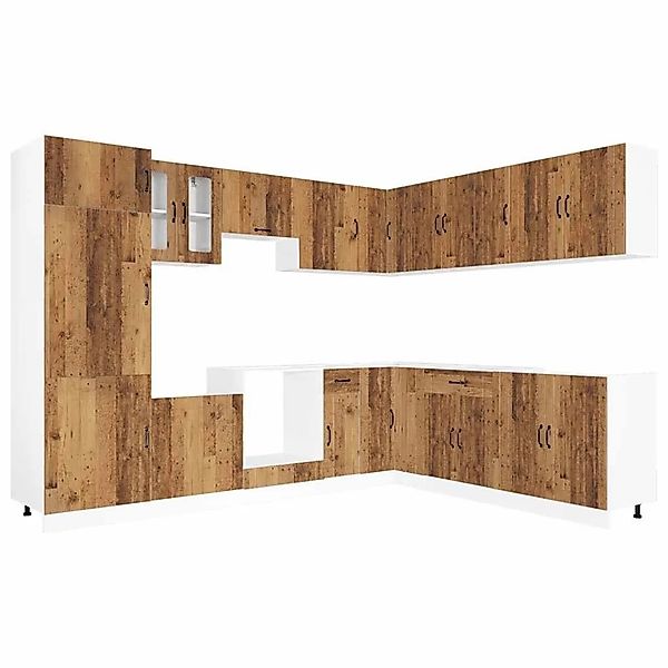 vidaXL 14 Tlg Küchenschrank-Set Lucca Altholz-Optik Holzwerkstoff 3314989 günstig online kaufen