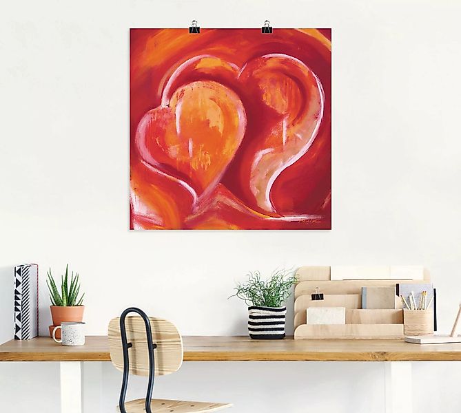 Artland Wandbild "Abstrakte Herzen - Rot", Herzbilder, (1 St.) günstig online kaufen