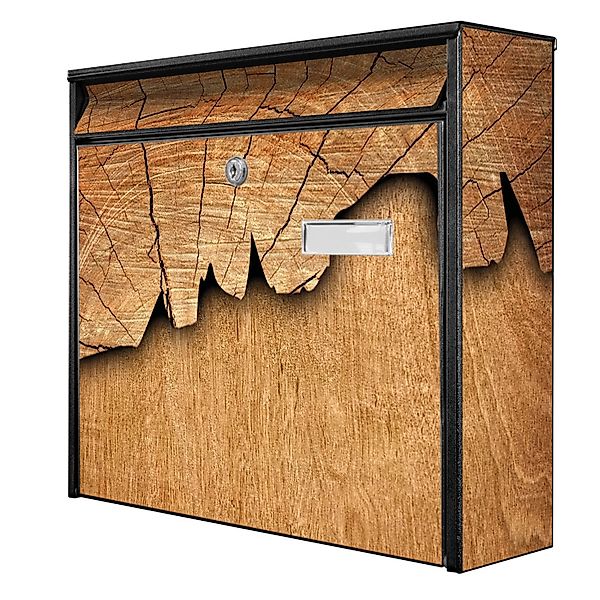 Banjado Briefkasten Schwarz 36.2x32.2x10cm Groß / Inkl. Montagematerial & 2 günstig online kaufen