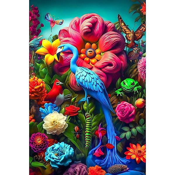 queence Acrylglasbild »Plastischer Garten Eden - Katharina Kolenda«, Vögel- günstig online kaufen