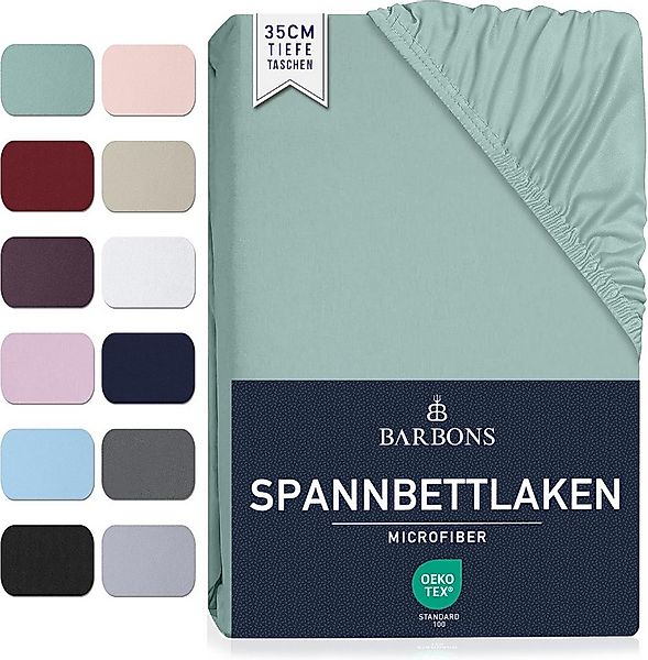 BARBONS Spannbettlaken Mikrofaser Bettlaken, 35 cm Tiefe Spannbetttuch, Geb günstig online kaufen
