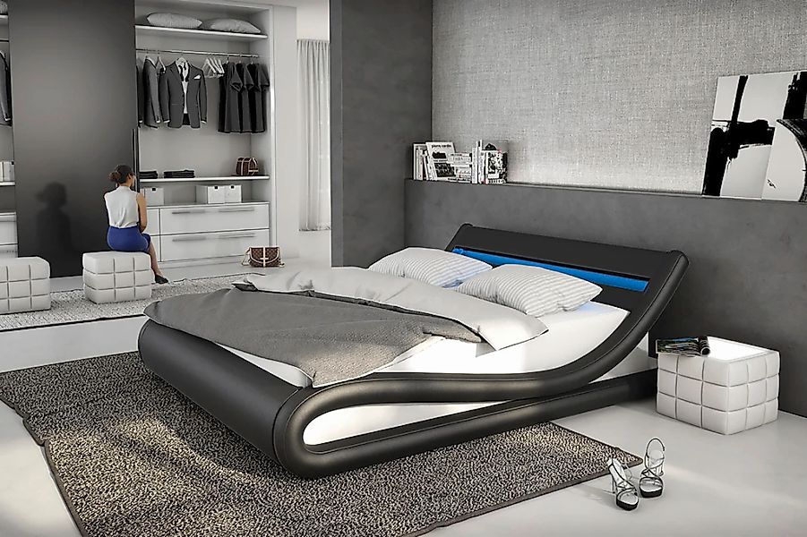 SalesFever Polsterbett "Komfortables Kunstlederbett für süße Träume" Design günstig online kaufen