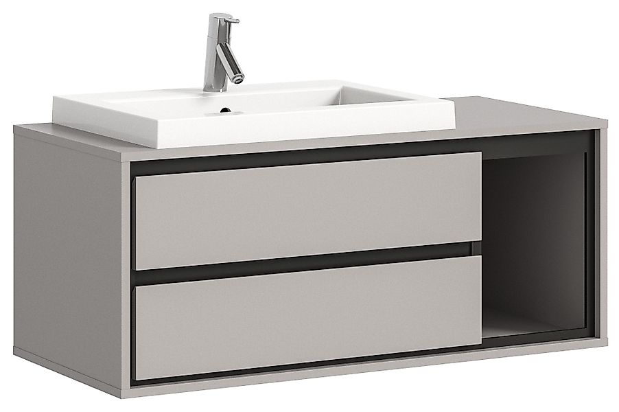 xonox.home Waschtisch-Set Jaru, Grau Melamin Modern günstig online kaufen
