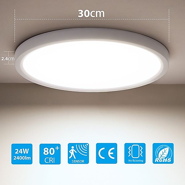 Oraymin LED Deckenleuchte Deckenlampe Rund Weiß günstig online kaufen