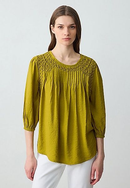 Jimmy Key Blusentop Losse ronde hals geweven groene blouse günstig online kaufen