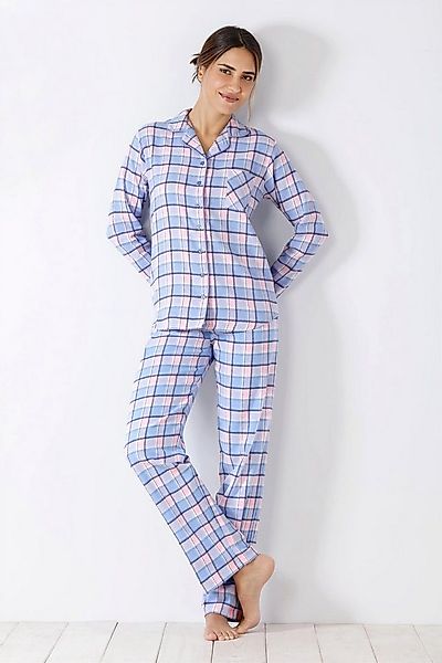 Hajo Schlafanzug Damen Schlafanzug Pyjama Web Flanell günstig online kaufen