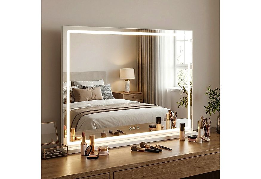 COSTWAY Schminkspiegel (1-St), Hollywood LED Spiegel, mit 3 Lichtfarben, 80 günstig online kaufen