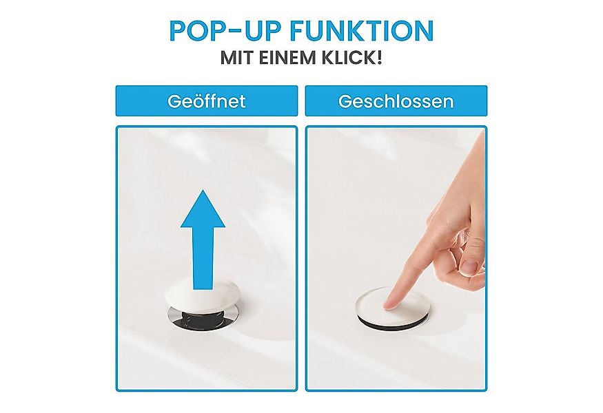 Bächlein Ablaufgarnitur Waschbeckenabfluss Pop Up (Eleganter Keramik Waschb günstig online kaufen
