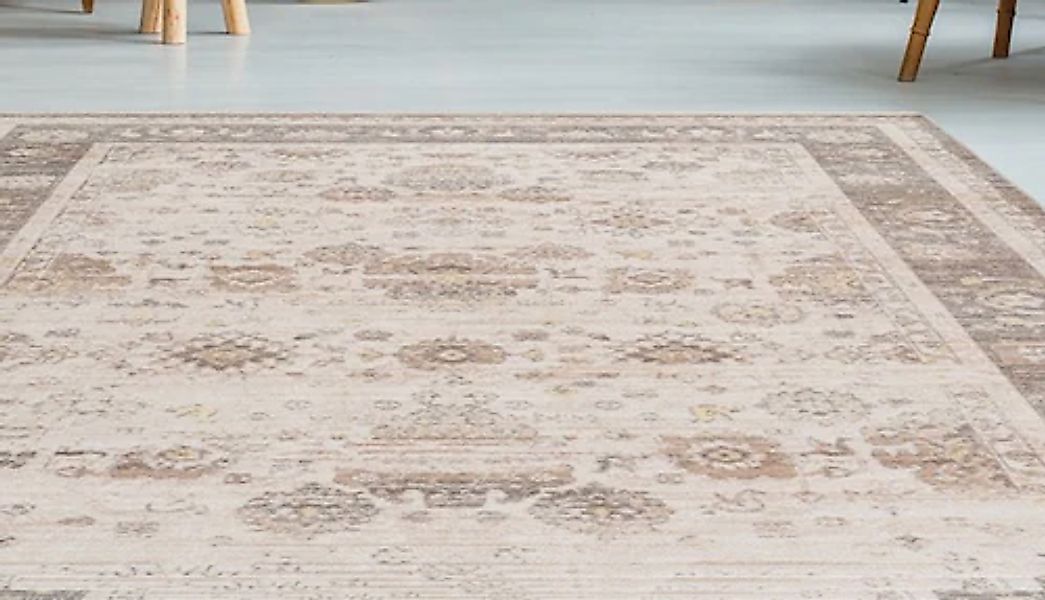 my home Teppich »Merle«, rechteckig, 5 mm Höhe, Mit Fransen, Wohnzimmer günstig online kaufen