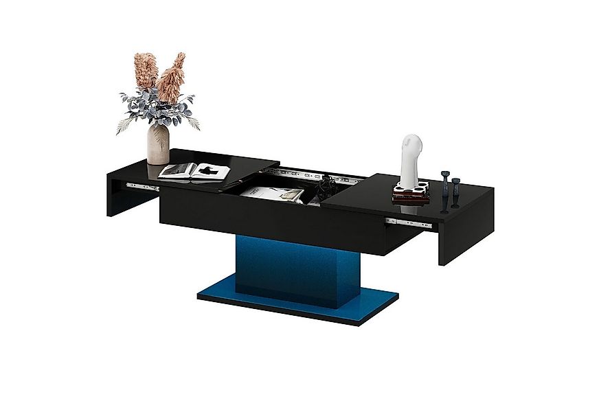 radelldar Couchtisch Couchtisch Hochglanz ausziehbar, Wohnzimmertisch mit S günstig online kaufen