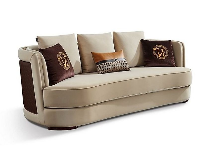 JVmoebel Sofa Wohnlandschaft Sofagarnitur 3+1+1 Sitzer Ledersofa Couch Garn günstig online kaufen