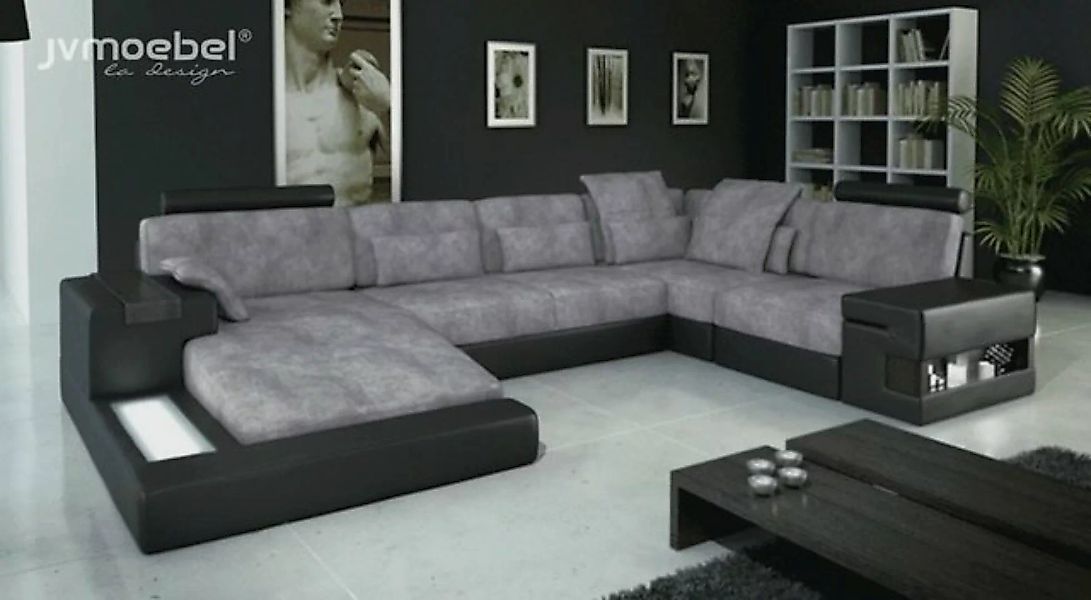 JVmoebel Ecksofa, Designer Moderne Luxus Textil Sofa U-Form Möbel mit Bett günstig online kaufen