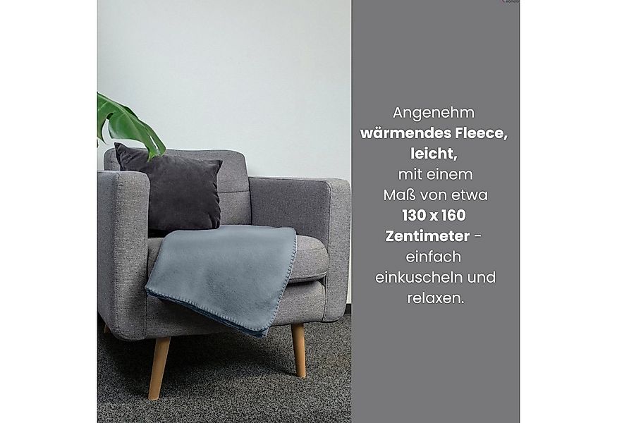 Wohndecke Polar-Fleece ca. 130x160, wometo, OEKO-TEX®, Fleecedecke mit Kett günstig online kaufen